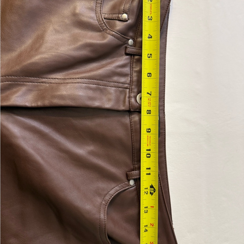 For All Man Kind Bootcut Faux Leather Pants Size M Womens Brown - Picture 5 of 8